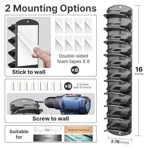 Spring Clip Hat Organizer Hold Storage 40 Caps for Baseball Caps（2-Pack） Wall Mount Closet & Door Hat Rack Holder Hanging Closet Install with Strong Adhesive or Screws.