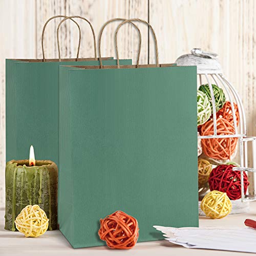 BagDream Kraft Paper Bags with Handles 10x5x13 Inch Sage Green 25 Pack - color: Sage, size: 25 Count (Pack of 1)