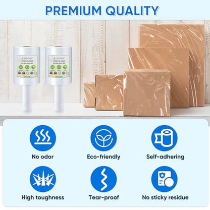 TICONN Stretch Wrap Roll, 5 in x 1000 ft Plastic Wrap for Moving Furniture - style: 5''-1PK