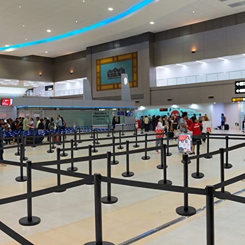 Geelin 6 Pack Crowd Control Stanchions Barriers, 9.8ft, Black - color: Black, size: 9.8ft