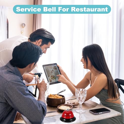 PATIKIL Desk Bell, 3.3" Service Call Bell Ringing, KISS, Bright Red - color: Bright Red(kiss)