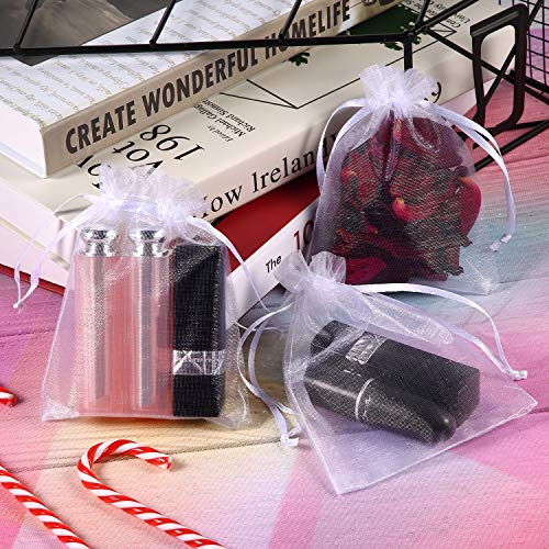 Mudder Organza Gift Bags Wedding Favour Bags Jewelry Pouches, Pack of 100 (4 x 4.72 Inch, White) - color: White