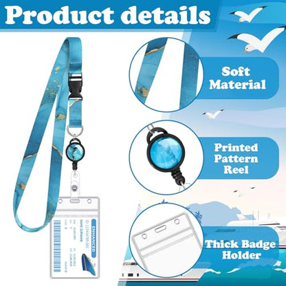4 Pack Cruise Lanyard for Ship Cards, Cruise Essentials 2026, Blue Marble - color: Blue Marble