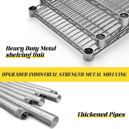 45" Small Wire Shelving Unit, 3-Tier Utility Storage Rack - color: Chrome, size: 45" L x 20" W x 47" H