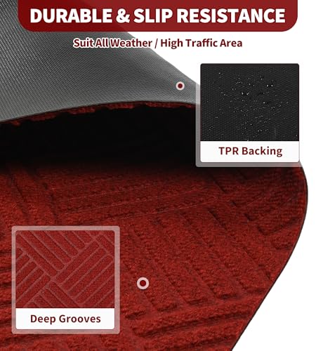 jxgzyy 3'11" x 2'8" Red Entryway Runner, Heavy Duty Carpet Runners - color: Red, size: 3'11" x 2'8" (Rectangular)