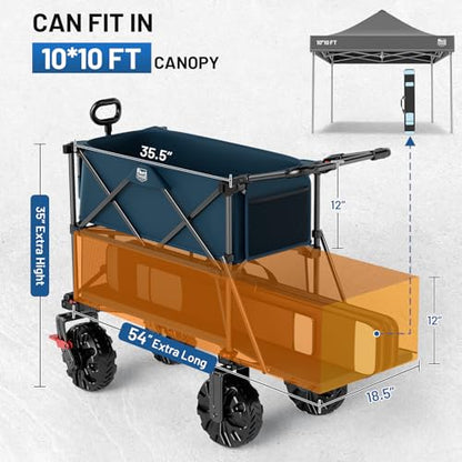 TIMBER RIDGE Push & Pull Double Decker Wagon, 400L Capacity & 450lb Load