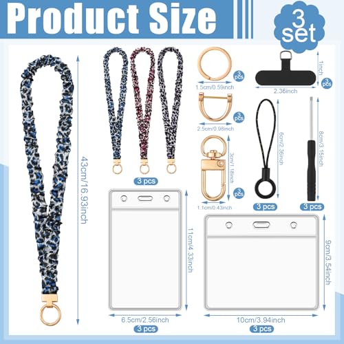 Scrunchie Lanyards for ID Badges, Stretchy Lanyard for Women - Teacher Nurse Neck Lanyard with Card Holder for Office, School, Hospital & Cruise, Leopard - color: Leopard