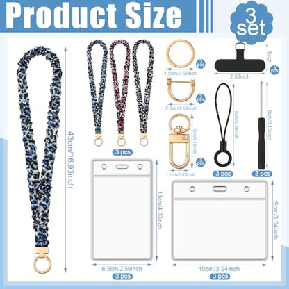 Scrunchie Lanyards for ID Badges, Stretchy Lanyard for Women - Teacher Nurse Neck Lanyard with Card Holder for Office, School, Hospital & Cruise, Leopard - color: Leopard