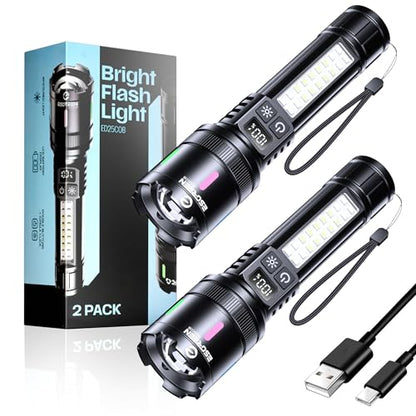 Esgreen Bright LED Rechargeable Flashlight High Lumen 20000 6 Inch - 2 Pack - size: 2 Pack - Small