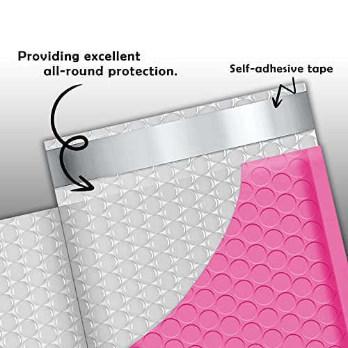 Yens Bulk Hot Pink Poly Bubble Mailers 6x10 250 Pack Usable 6x9 - color: Hot Pink, size: 6" x 10"