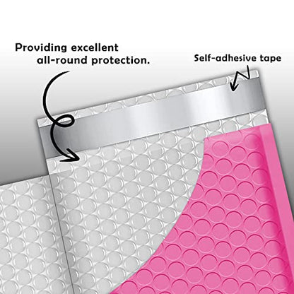 Yens Bulk Hot Pink Poly Bubble Mailers 6x10 250 Pack Usable 6x9 - color: Hot Pink, size: 6" x 10"