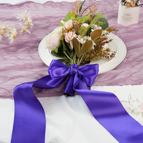 Purple Double-Faced Satin Ribbon, 3 Inch x 10 Yards - color: Regal Purple