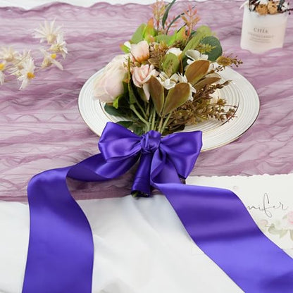 Purple Double-Faced Satin Ribbon, 3 Inch x 10 Yards - color: Regal Purple