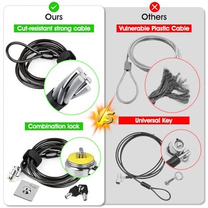 Laptop Cable Lock Hardware Security Cable Lock Anti Theft Combination Lock, Laptop-Computer-Security-Locks for Laptop PC Monitors Projectors Docks Tablet Notebooks (10pack) - size: 10 Packs