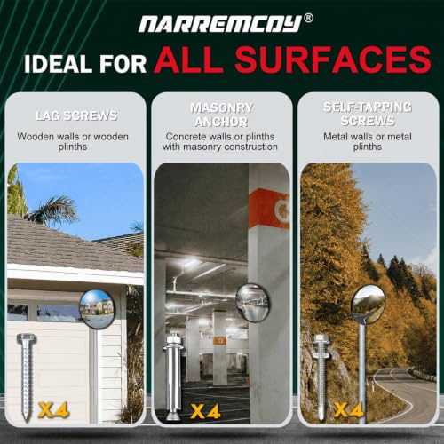 2 Pcs 12 Inch Acrylic Convex Mirror - size: 2PCS 12IN