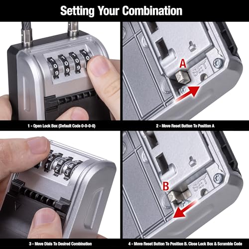 Master Lock High Capacity Key Lockbox, Combination Dial, Removable Cable - size: 1 Pack, style: Removable Cable