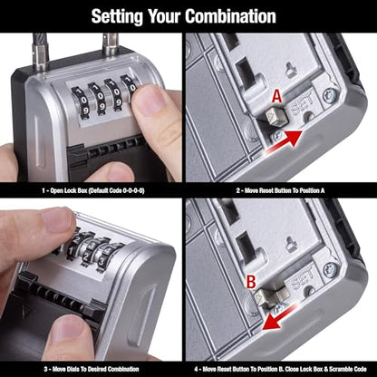 Master Lock High Capacity Key Lockbox, Combination Dial, Removable Cable - size: 1 Pack, style: Removable Cable