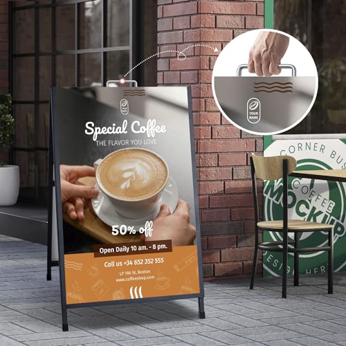AKTOP Heavy Duty A-Frame Sidewalk Signs 24 x 36 Inch - style: Portable