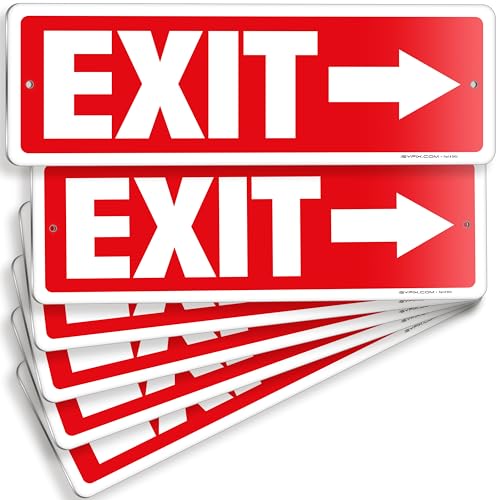 iSYFIX Exit Signs with Directional Right Arrows, 12x4 Inch, 6 Pack - color: Metal Right, size: 6 Pk 12x4