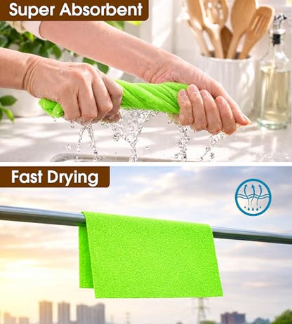 KitchLife Microfiber Cleaning Cloth Roll, 100 Pack - Tear-Away Microfiber Paper Towels, Lint-Free, Reusable, Washable for Kitchen, Car, Dishes, and Sensitive Surfaces (Neon Green) - color: Neon Green, size: 100 Pack