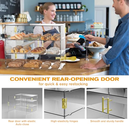 3 Tiers Countertop Bakery Display Case - size: 3 Tiers
