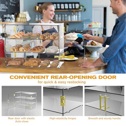 3 Tiers Countertop Bakery Display Case - size: 3 Tiers