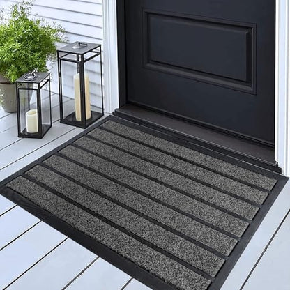 Ubdyo Extra Durable Door Mat Outside Entrance (30" x 17", Bright Grey) - color: Bright Grey, size: 30" x 17" (Rectangular)