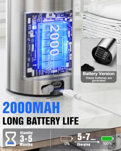Fantictas Touchless Foaming Soap Dispenser, 11.5 oz Stainless Steel Pump - color: Stainless Steel, style: Foam