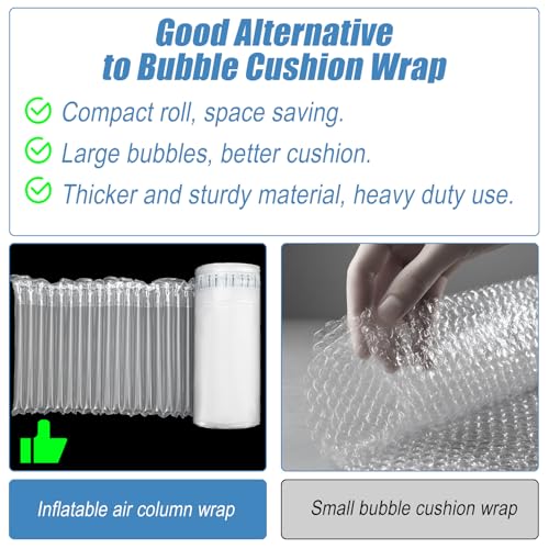 12"x200' Bubble Cushioning Wrap Roll for Packing Bubbles Packing Supplies Inflatable big bubble wrap with Pump Air for Shipping Moving Bottle Travel Protector Bags Heavy Duty