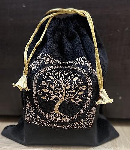 Indian Consigners Soft Velvet Pouch for Tarot, Altar, Rune, Gift, Crystal, jewelry Wrap Bags for Precious, Sacred and Spiritial Items (Black) - color: Black