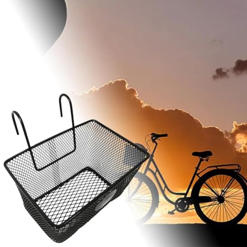 Front Bike Baskets, Front Handlebar Basket, Portable Storage Basket, Metal Mesh Bike Basket for Shopping Cycling Riding