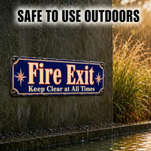 Fire Exit Vintage Enamel Business Sign - style: Fire Exit
