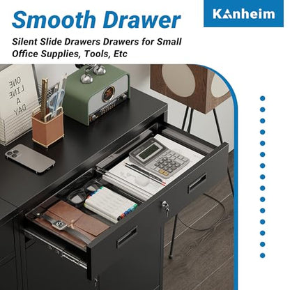 Metal Storage Cabinet, 36" Locking Cabinet with 1 Drawer & Shelves - color: Black, size: 36"H×28"W×16"D-1Drawer
