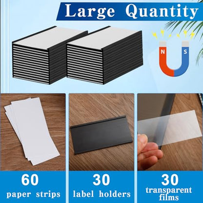 30 Pcs Magnetic Label Holders 4 X 2 in - color: 30pcs