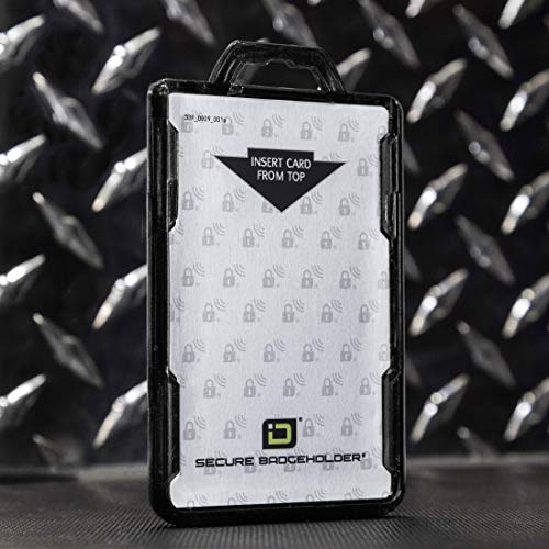 ID Stronghold - RFID Blocking Secure Badge Holder - Duolite 2 Card ID Holder - Poly Carbonate - Heavy Duty Hard Plastic ID Badge Holder - USA Molded and Assembled - FIPS 201 Approved - Black - color: Black, size: 1 - Pack