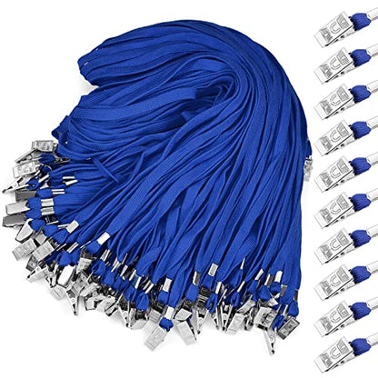 Marspark 200 Pcs Lanyards for ID Badges, Flat Swivel Hook,Blue - color: Blue