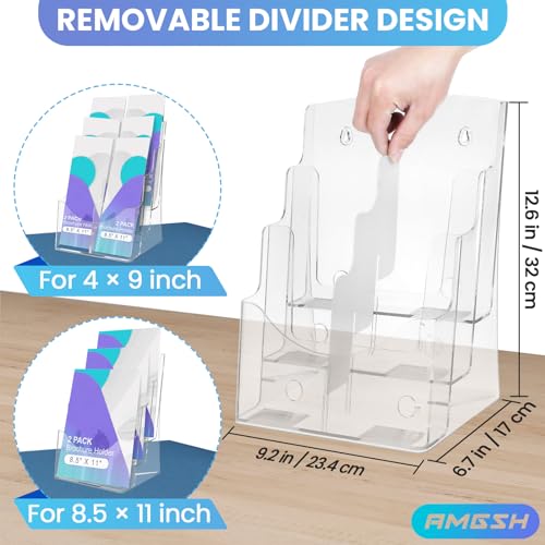2 Pack 3 Tier Brochure Holder 8.5” x 11”