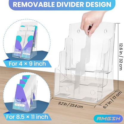 2 Pack 3 Tier Brochure Holder 8.5” x 11”