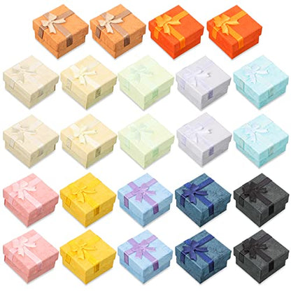Sureio 24 Pack Jewelry Gift Boxes Cases Cotton Filled Cardboard Paper Box