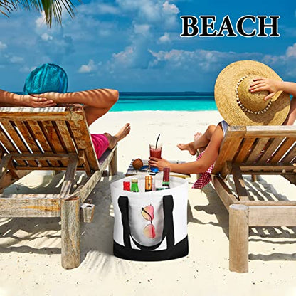 Reginary Large Canvas Tote Bag Bulk - color: Black and White