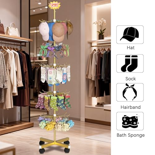 6 Tier Retail Display Stand Store Display Rack, Gold - color: 6 Tier Gold