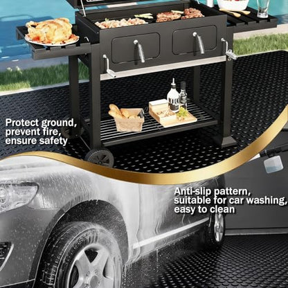 StellarStar 4x10 FT Garage Floor Mat, 2mm Thickened PVC Coin Pattern - color: Black(Coin), size: 4x10 FT