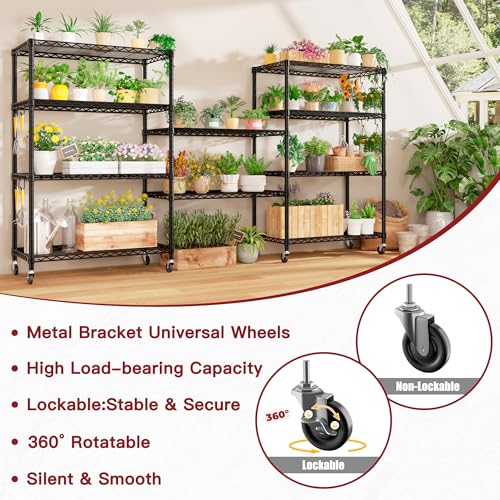 PrimeZone 74" H Wire Shelving 1250lbs 5 Tier Storage Shelves with Wheels - size: 36" W x 14" D x 74" H