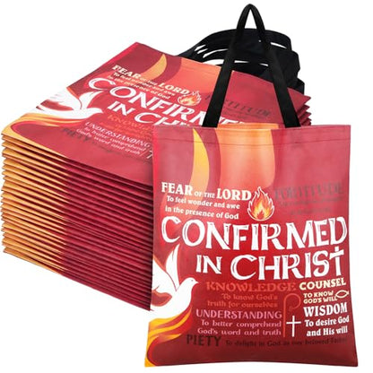 Hosuly 15 Pcs Holy Spirit Confirmation Tote Bags Catholic Gift Bags - style: Holy Spirit