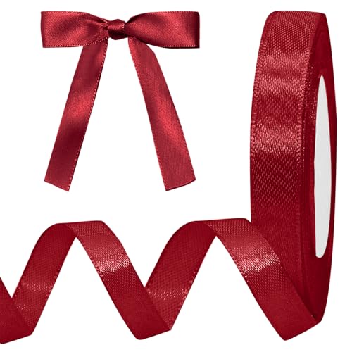 Luomorgo 1/2 Inch Satin Ribbon, 25 Yards, Burgundy - color: Burgundy, size: 1/2 inch x 25 yards