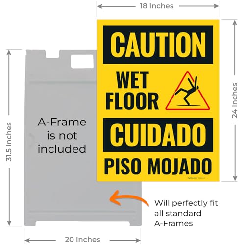 Caution Wet Floor Sign Kit, - size: 18x24 Inches, style: 2 Pack - Replacement Panels