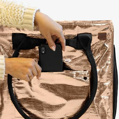 CleverMade Rolling Tote Bag With Wheels, 90L, 75 lb, Rose Gold - color: Rose Gold, size: 90l