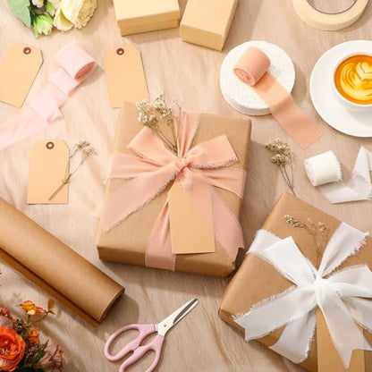 Suncalla 16 Pcs Wrapping Paper Set 16 Inch x 16 ft Elegant Neutral, Pink - color: Pink