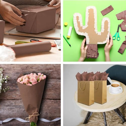 Jkopsnr 100 Sheets Brown Tissue Paper 20x14 Inches - color: Brown, size: 14x20