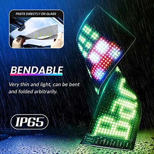 KJOY USB 5V LED Sign, Bluetooth, App Control, Flexible, Programmable Custom Text Pattern Animation Scrolling Display for Car, Store, Party, Bar, Hotel, Concert, 14.6''x3.6'' - size: 15"x4"-1PCS